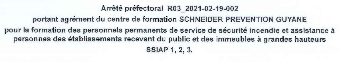 arrêté SSIAP Guyane